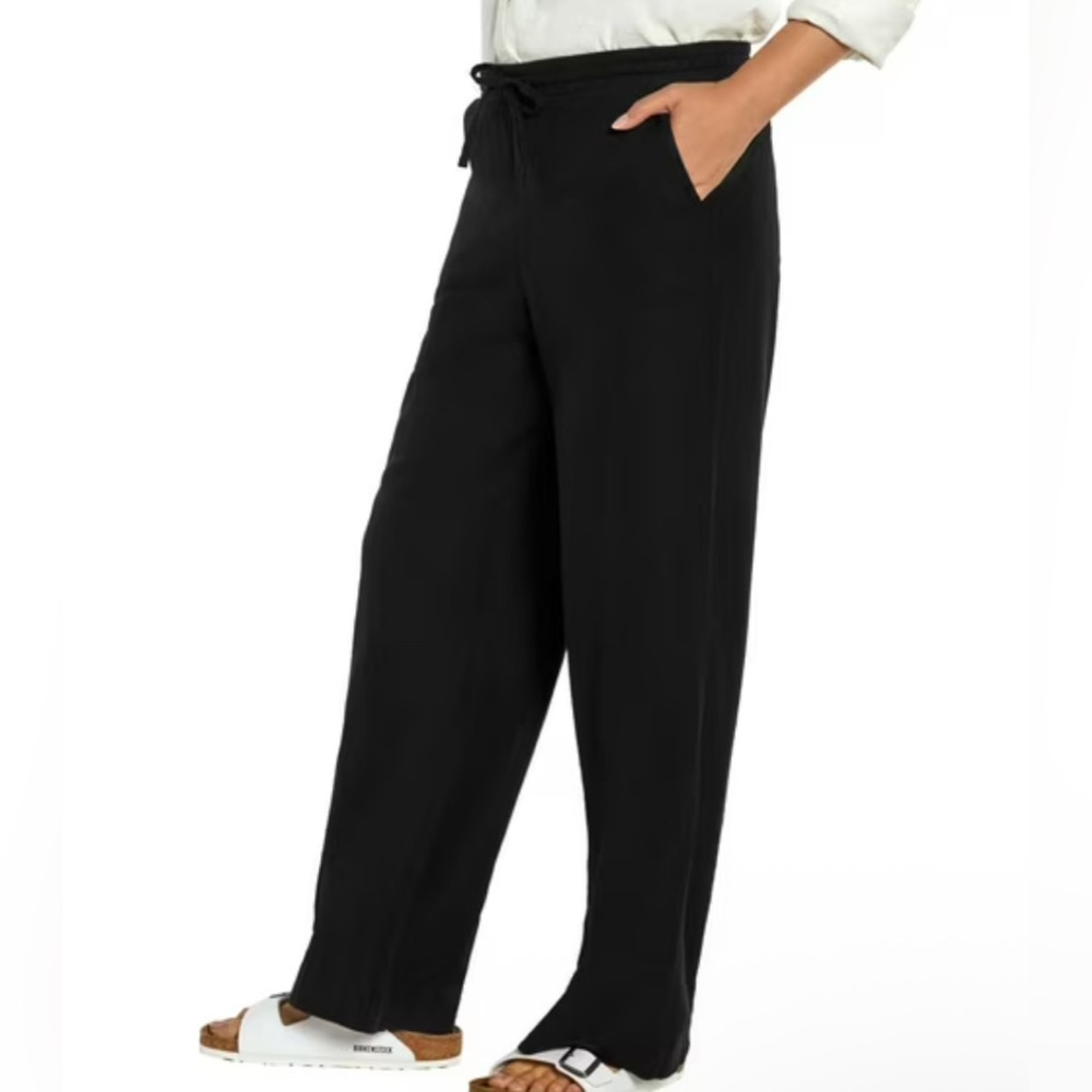 Gap Linen Black Pant With Drawstring Waist Sz L NWT